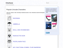 Tablet Screenshot of charbase.com